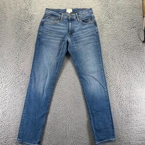 Mutual Weave Jeans Mens 29x32 Blue Cotton Denim Tapered Faded Workwear Stretch